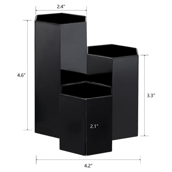 Makeup Brush Holder Organizer, 3 Slot Plastic Cosmetics Brushes Pen Storage - Picture 7 of 7